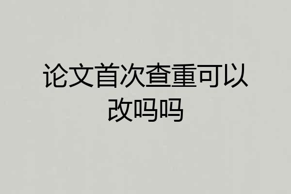 论文首次查重可以改吗吗