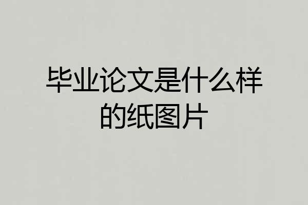 毕业论文是什么样的纸图片