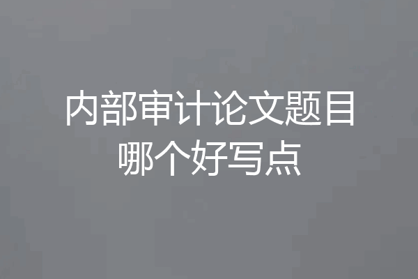 内部审计论文题目哪个好写点