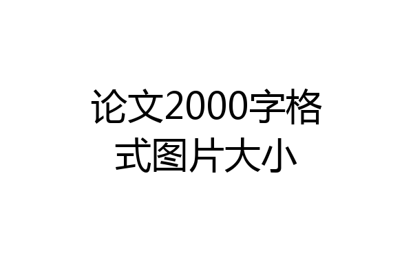 论文2000字格式图片大小