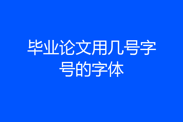 毕业论文用几号字号的字体
