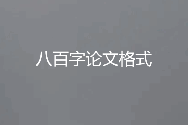 八百字论文格式