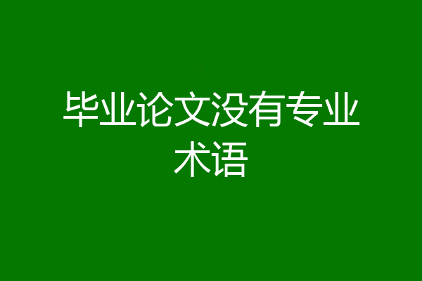 毕业论文没有专业术语