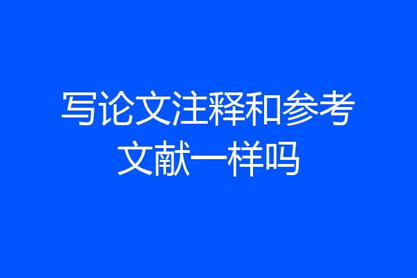 写论文注释和参考文献一样吗