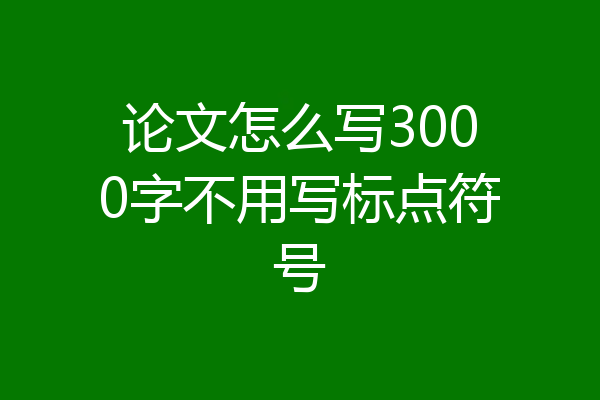 论文怎么写3000字不用写标点符号
