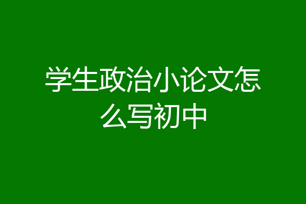 学生政治小论文怎么写初中