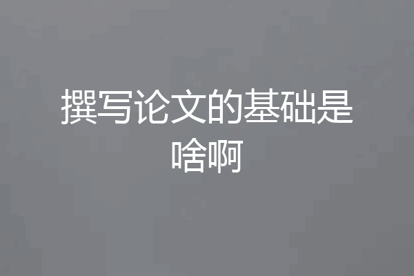 撰写论文的基础是啥啊