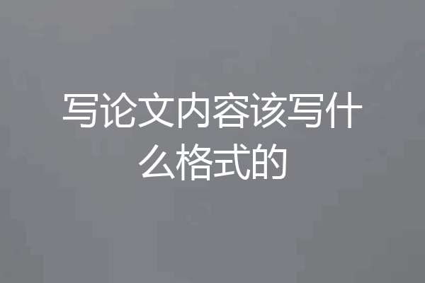 写论文内容该写什么格式的