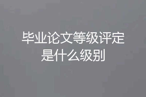 毕业论文等级评定是什么级别