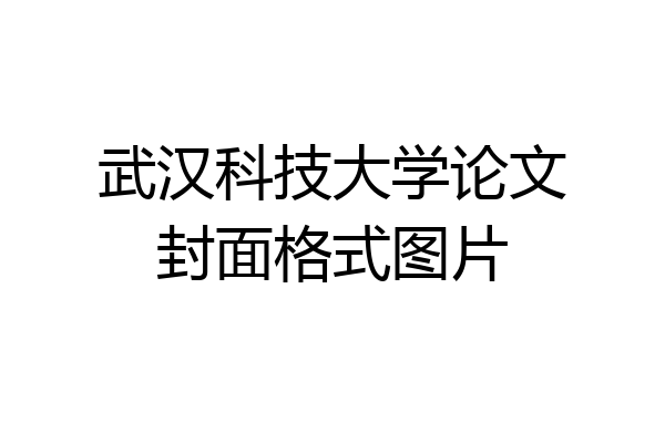 武汉科技大学论文封面格式图片