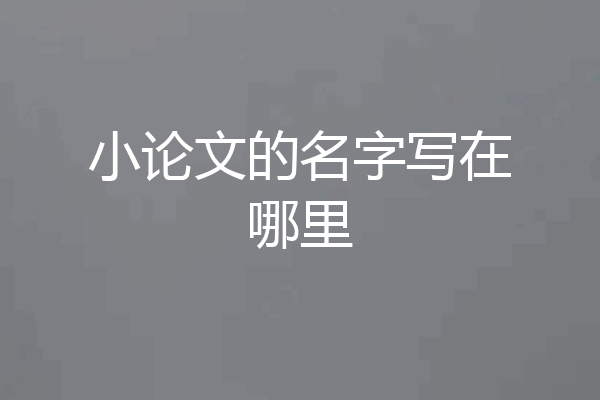 小论文的名字写在哪里