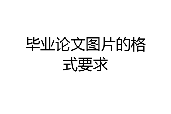 毕业论文图片的格式要求