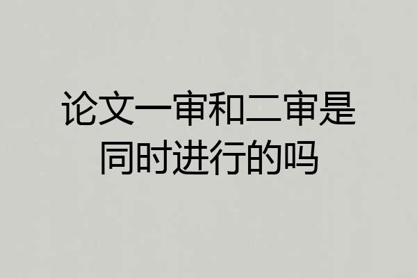论文一审和二审是同时进行的吗