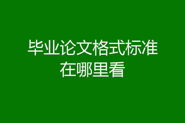 毕业论文格式标准在哪里看