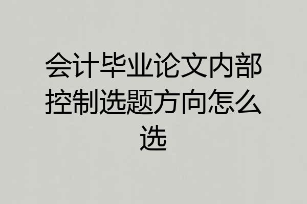 会计毕业论文内部控制选题方向怎么选