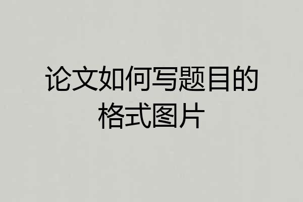 论文如何写题目的格式图片