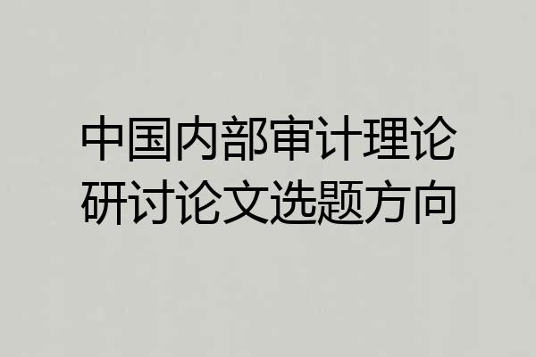 中国内部审计理论研讨论文选题方向