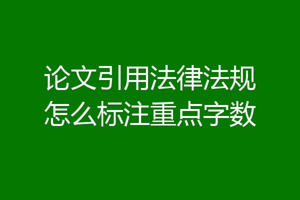 论文引用法律法规怎么标注重点字数
