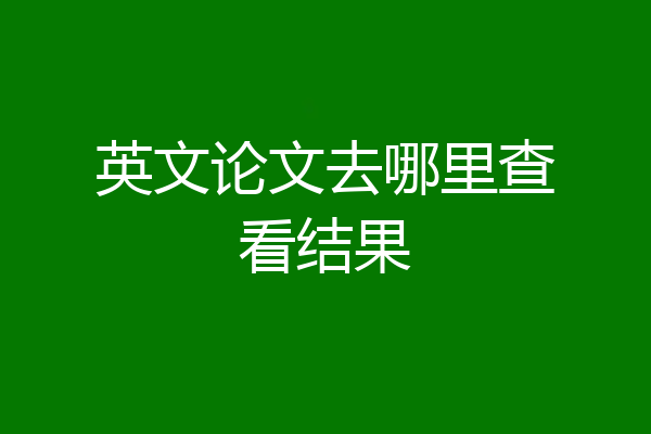 英文论文去哪里查看结果