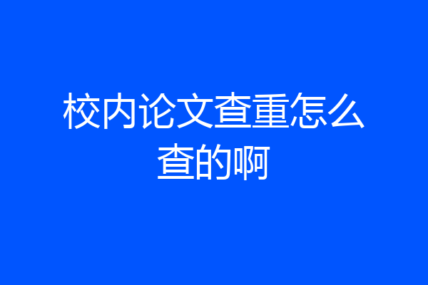 校内论文查重怎么查的啊