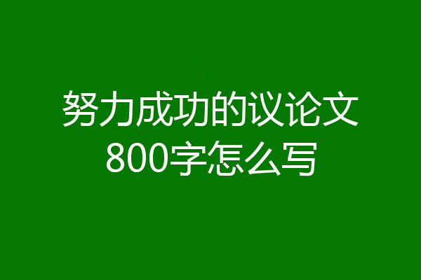 努力成功的议论文800字怎么写