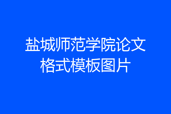盐城师范学院论文格式模板图片