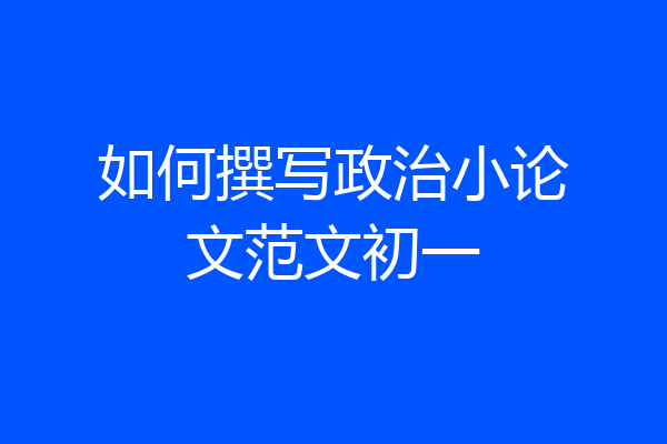 如何撰写政治小论文范文初一