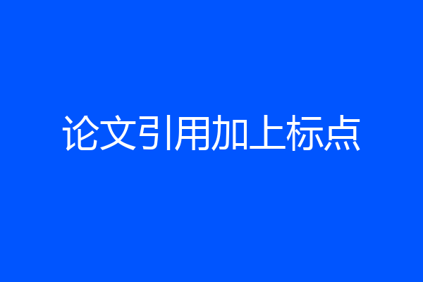 论文引用加上标点