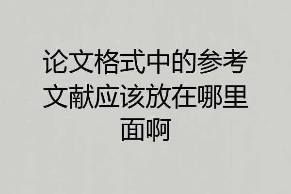 论文格式中的参考文献应该放在哪里面啊