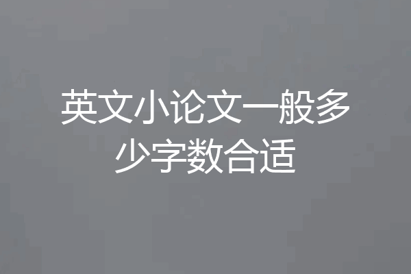 英文小论文一般多少字数合适