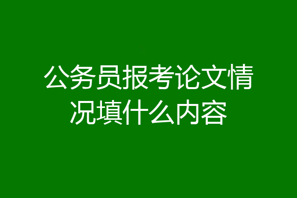 公务员报考论文情况填什么内容