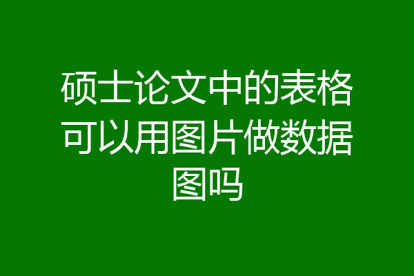 硕士论文中的表格可以用图片做数据图吗
