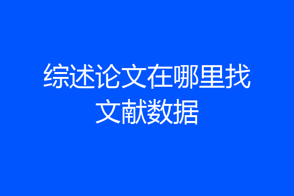 综述论文在哪里找文献数据