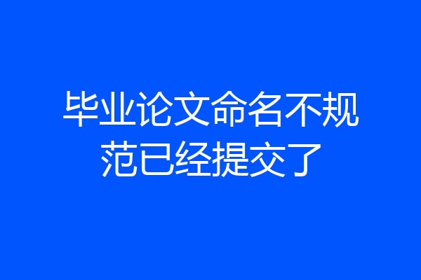 毕业论文命名不规范已经提交了