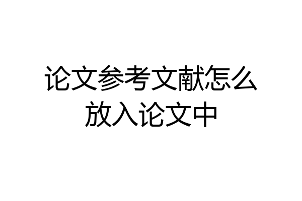 论文参考文献怎么放入论文中