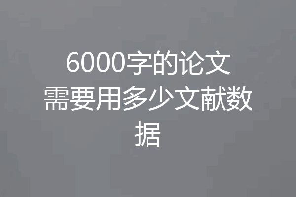6000字的论文需要用多少文献数据