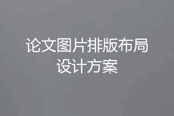 论文图片排版布局设计方案