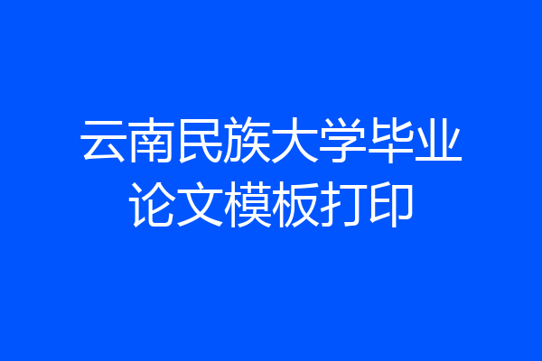 云南民族大学毕业论文模板打印
