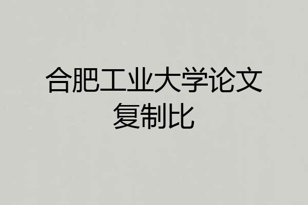 合肥工业大学论文复制比