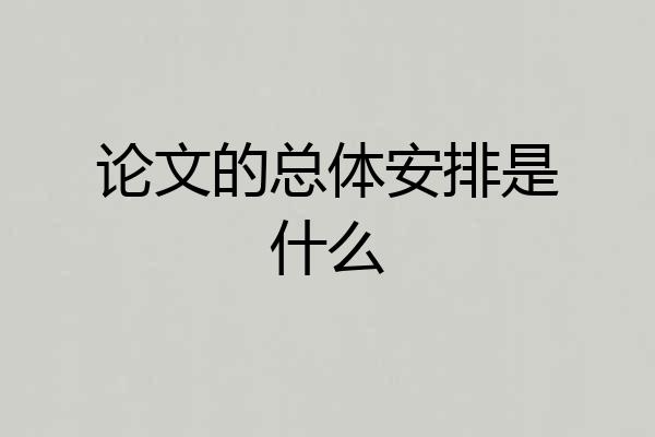 论文的总体安排是什么