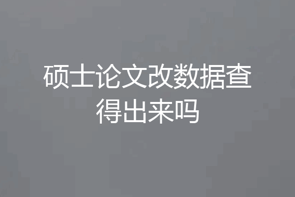 硕士论文改数据查得出来吗
