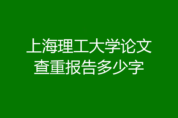 上海理工大学论文查重报告多少字