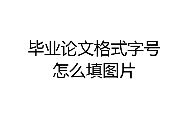 毕业论文格式字号怎么填图片