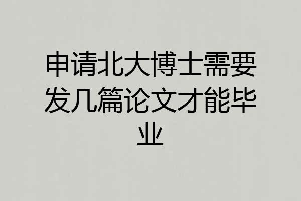 申请北大博士需要发几篇论文才能毕业