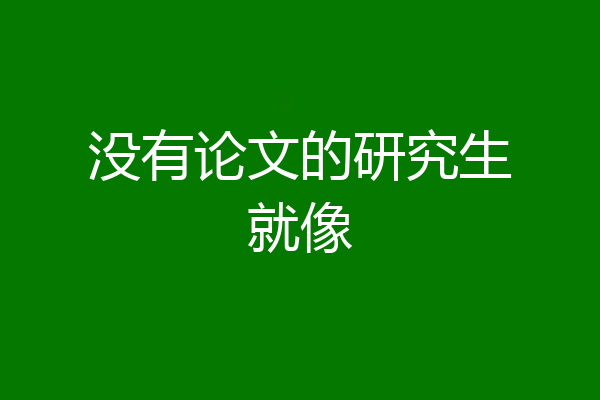 没有论文的研究生就像