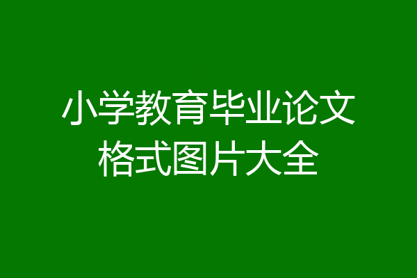 小学教育毕业论文格式图片大全