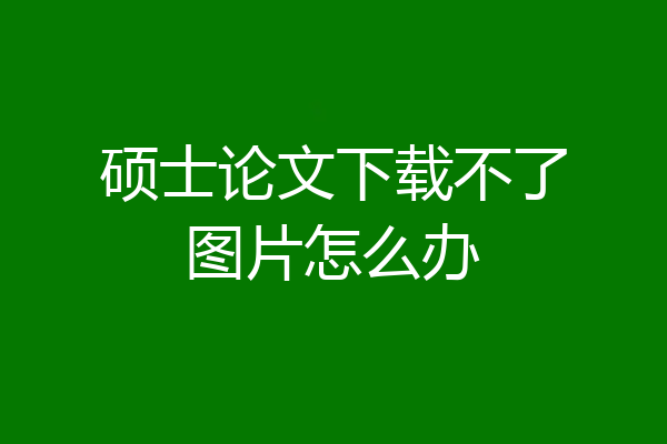 硕士论文下载不了图片怎么办