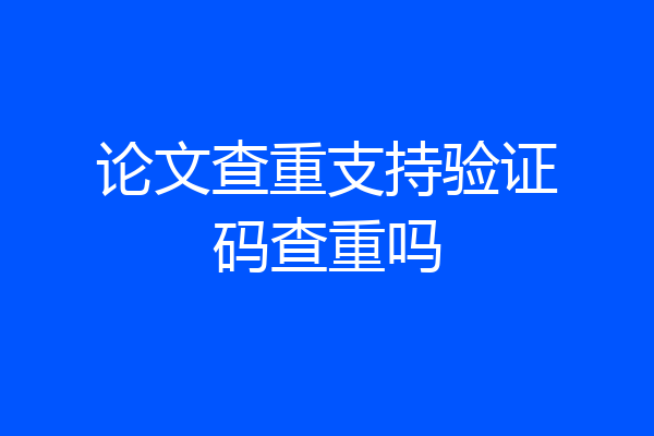 论文查重支持验证码查重吗
