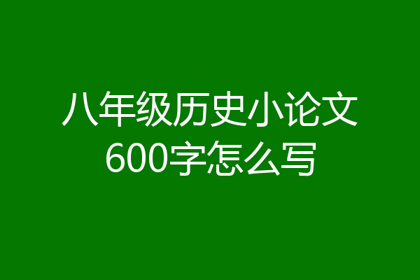 八年级历史小论文600字怎么写