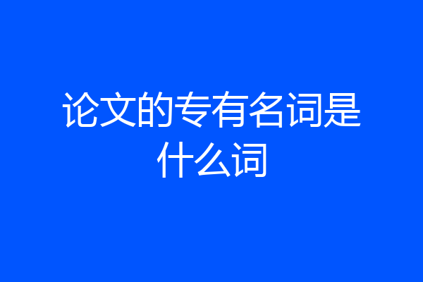 论文的专有名词是什么词